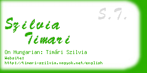 szilvia timari business card